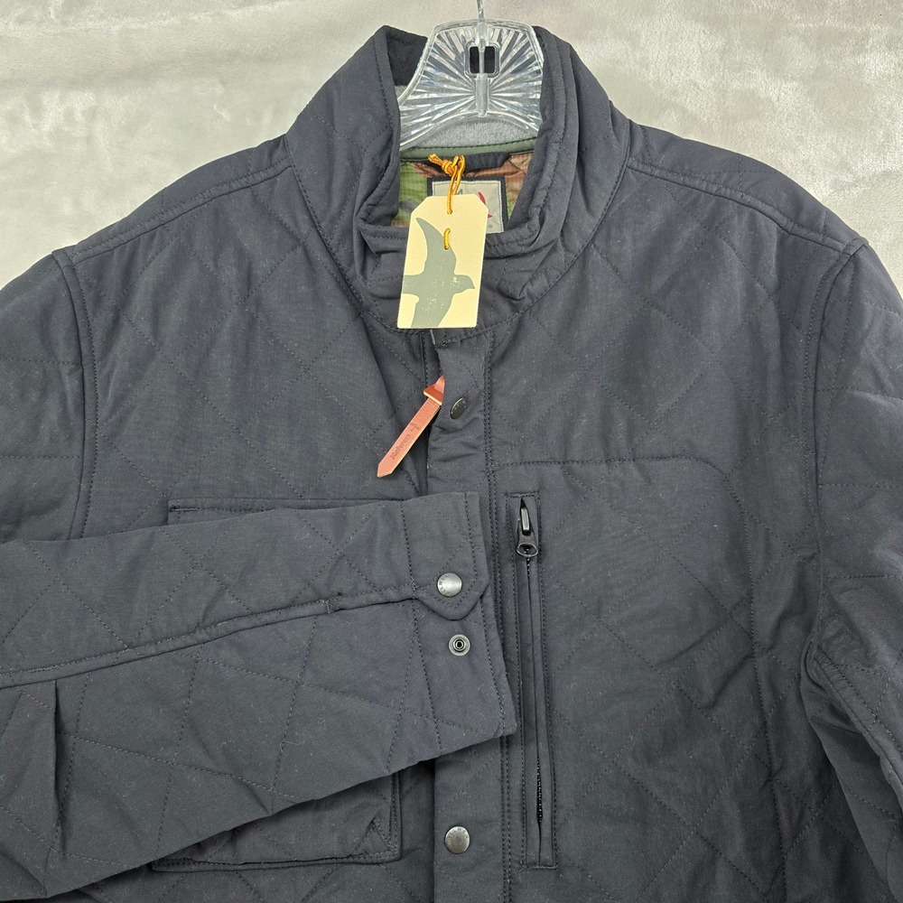 Relwen Quilted Tanker Jacket Mens Medium Navy‎ Blue Camo Lining NEW